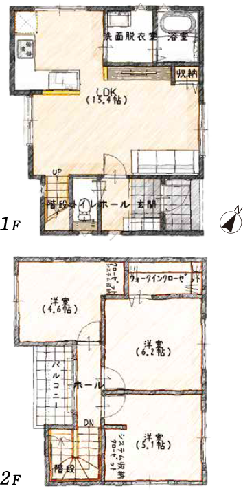 土師町2丁Ⅲ　モデルハウス間取り