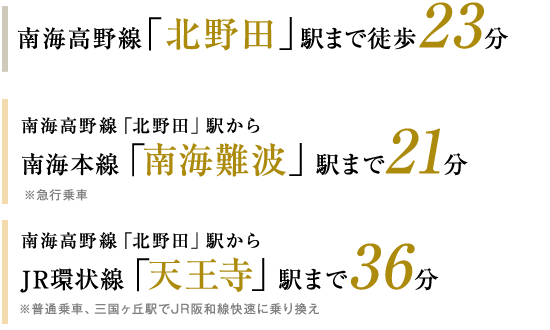 南海高野線「北野田」駅まで徒歩23分