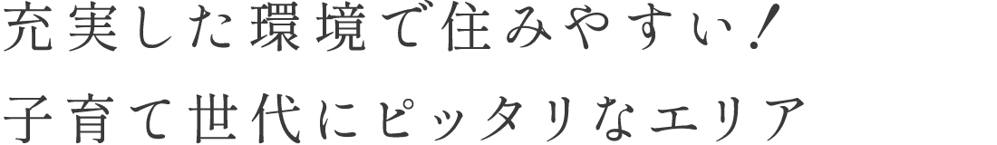 充実した環境で住みやすい！子育て世代にピッタリなエリア