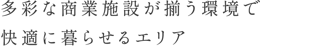 多彩な商業施設が揃う環境で快適に暮らせるエリア