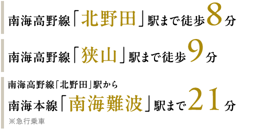 南海高野線「北野田」駅まで徒歩8分