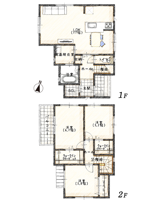 8号地 間取り図